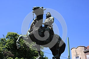 Statue of II Rakoczi Ferenc in Szeged, Hungary, Csongrad region