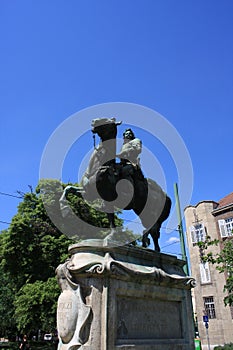 Statue of II Rakoczi Ferenc in Szeged, Hungary, Csongrad region