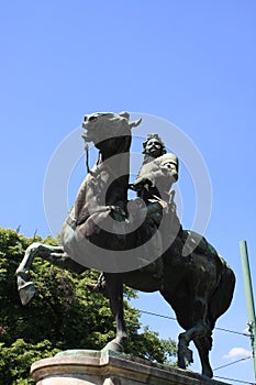 Statue of II Rakoczi Ferenc in Szeged, Hungary, Csongrad region