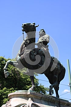 Statue of II Rakoczi Ferenc in Szeged, Hungary, Csongrad region