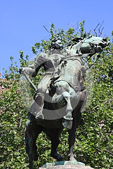 Statue of II Rakoczi Ferenc in Szeged, Hungary, Csongrad region