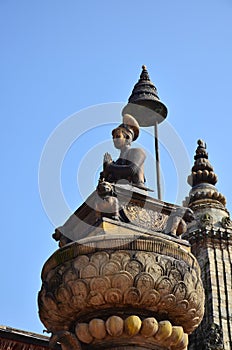 Statue image King Ranjit Malla in Bhaktapur Durbar Square photo