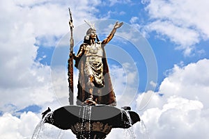 Statue of Inca Pachacutec in Cusco, Peru
