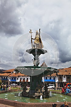 Statue Inka Square Cusco, Peru