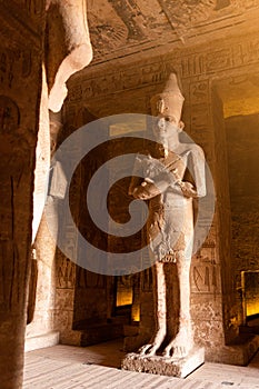 Statue inside a temple of Ramses II in Abu Simbel