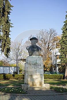 The statue of Ion Luca Caragiale in Ploiesti, Romania