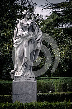 Statue of Isabel de Catolica in Madrid,