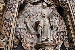 statue of isaiah in a baroque chapel in the cathedral of monreale in sicily (italy)