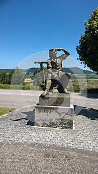 Statue of Jacques d`Arc in DomrÃÂ©my la Pucelle in France