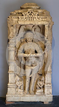 Statue of Jaina Devotee from 12th century exposed in the Prince of Wales Museum in Mumbai