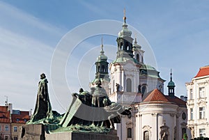 Statue of Jan Hus. Old Town Square, Prague