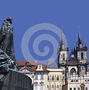 Statue of Jan Hus in Old Town Square, Prague