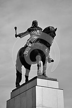 Statue of Jan Zizka on Vitkov hill in Prague, Czech republic