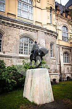 Statue of Janos Hunyadi by the Vajdahunyad castle