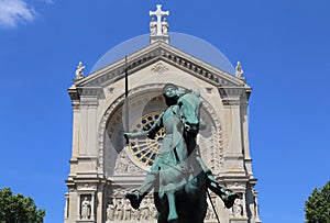 Statue of Jeanne d`Arc in Paris, France