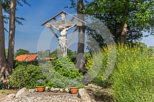 Statue of jesus Christ along the road between Vasse and Ootmarsum