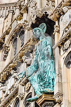 Statue of Jesus on the Christ Church Gate of Canterbury Cathedral