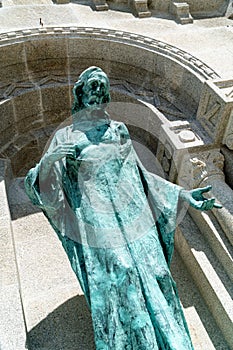 The Statue of Jesus Christ in front of Santa Luzia basilic in Viana do Castelo, Portugal