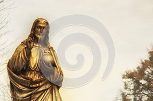 The statue of Jesus Christ  He holds the sphere with a cross as a symbol of the trusteeship of Christianity above the earth