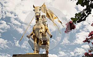 Statue of Joan of Arc on horseback in New Orleans, Louisiana