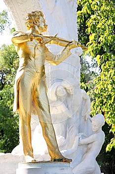 The statue of Johann Strauss, Vienna, Austria