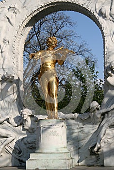 The Statue of Johann Strauss in Vienna, Austria