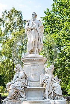 Statue Of Johann Wolfgang Von Goethe, a German writer and statesman,  in Tiergarten park, Berlin, Germany