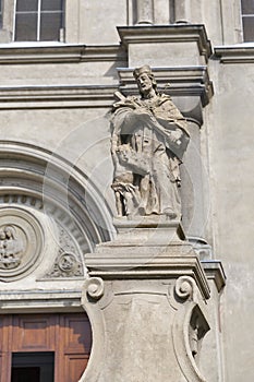 Statue John of Nepomuk at Carmelita Basilica. Keszthely, Hungary. photo