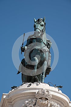 Statue of Joseph I in lisbon photo. Popular monuments in Portugal