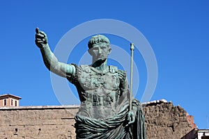 Statue of Julius Caesar Augustus in Rome, Italy