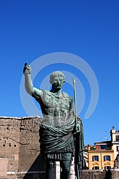 Statue of Julius Caesar Augustus in Rome, Italy