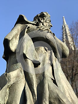 A statue of Julius SÃâowacki in Kyiv or Kiev photo