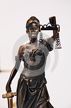 The Statue of Justice symbol, legal law concept i