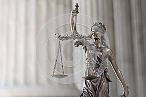 The statue of justice Themis/Justitia, the blindfolded goddess photo