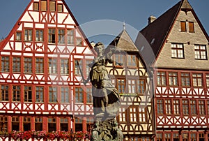 Statue of Justizia at Romer in Frankfurt