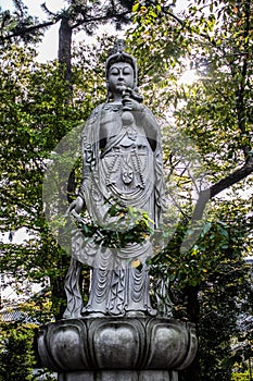 Statue of Kannon at Zojoji Temple in Tokyo, Japan