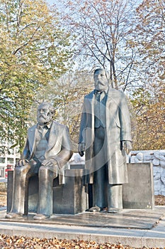 Statue of Karl Marx and Friedrich Engels at Berlin, Germany