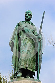 Statue of king Afonso Henriques. Guimaraes. Portugal