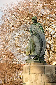 Statue of king Afonso Henriques. Guimaraes. Portugal