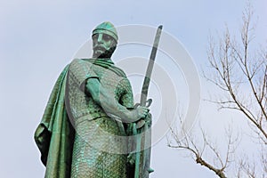 Statue of king Afonso Henriques. Guimaraes. Portugal