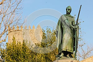 Statue of king Afonso Henriques. Guimaraes. Portugal