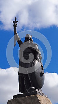 Statue of King Alfred in Winchester, Southern England