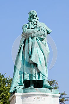 Statue of King Bela IV of Hungary in Budapest photo