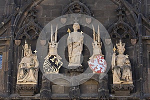 Statue of King Charles IV on Charles Bridge in Prague.