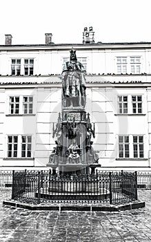Statue of King Charles near Charles Bridge, Prague, Czech Republic