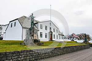 Statue of King Christian IX in front of Office of Prime Minister