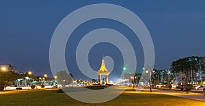 A Statue of King Father Norodom Sihanouk at central Phnom Penh, Capital of Cambodia.