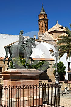 Statue of King Fernando in the town square, Antequera, Spain.