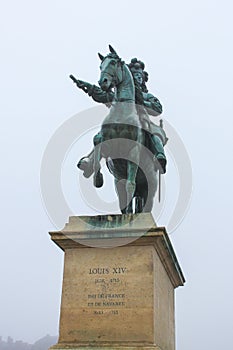 Statue of the King of France, Louis XIV, in Versailles, France
