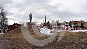 Gustav Wasa Statue in Mora in Dalarna in Sweden photo